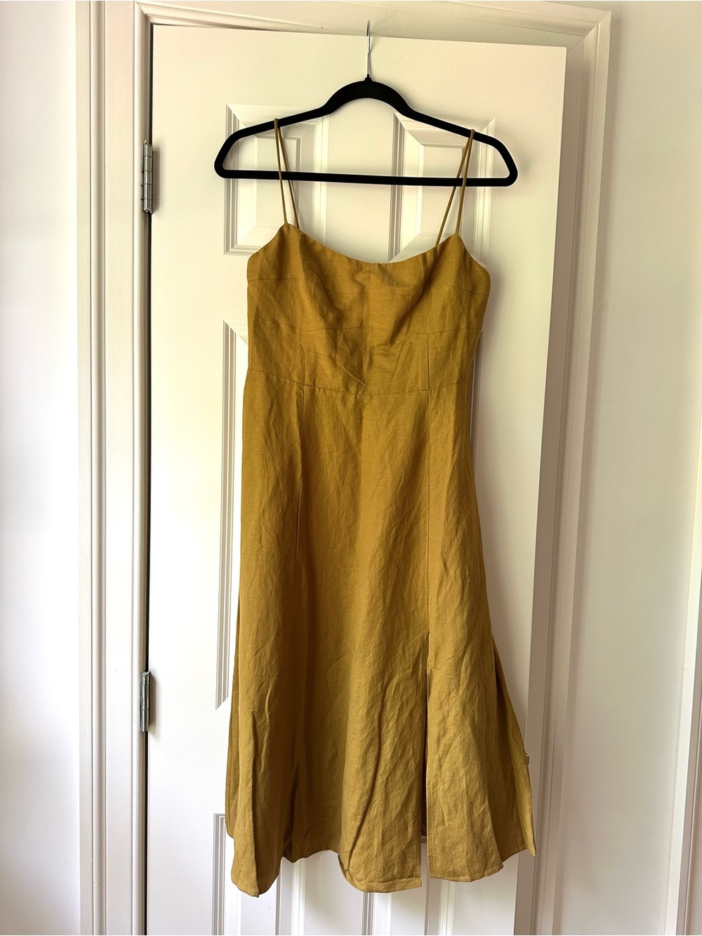 Love Bonito Linen Midi Dress in Golden Brown